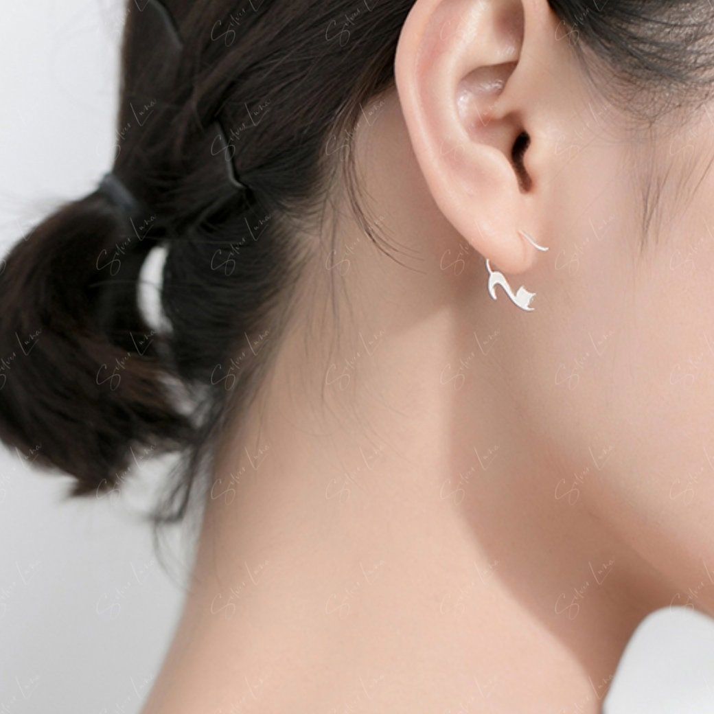 funny cat earrings