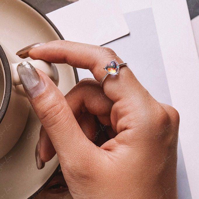 Sweet Crystal Heart Promise Ring