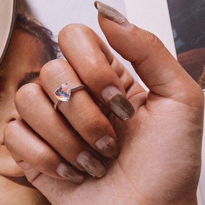 Sweet Crystal Heart Promise Ring