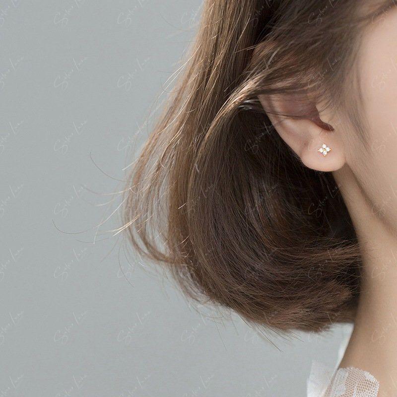 Tiny Stud Screw Back Earrings Gold