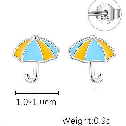 Umbrella Sterling Silver Stud Earrings