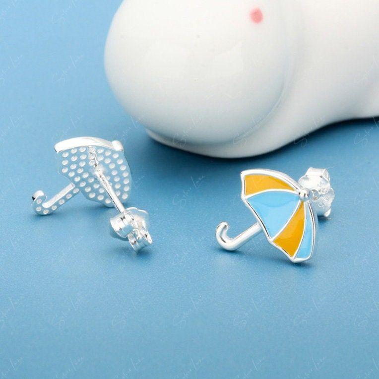 Umbrella Sterling Silver Stud Earrings