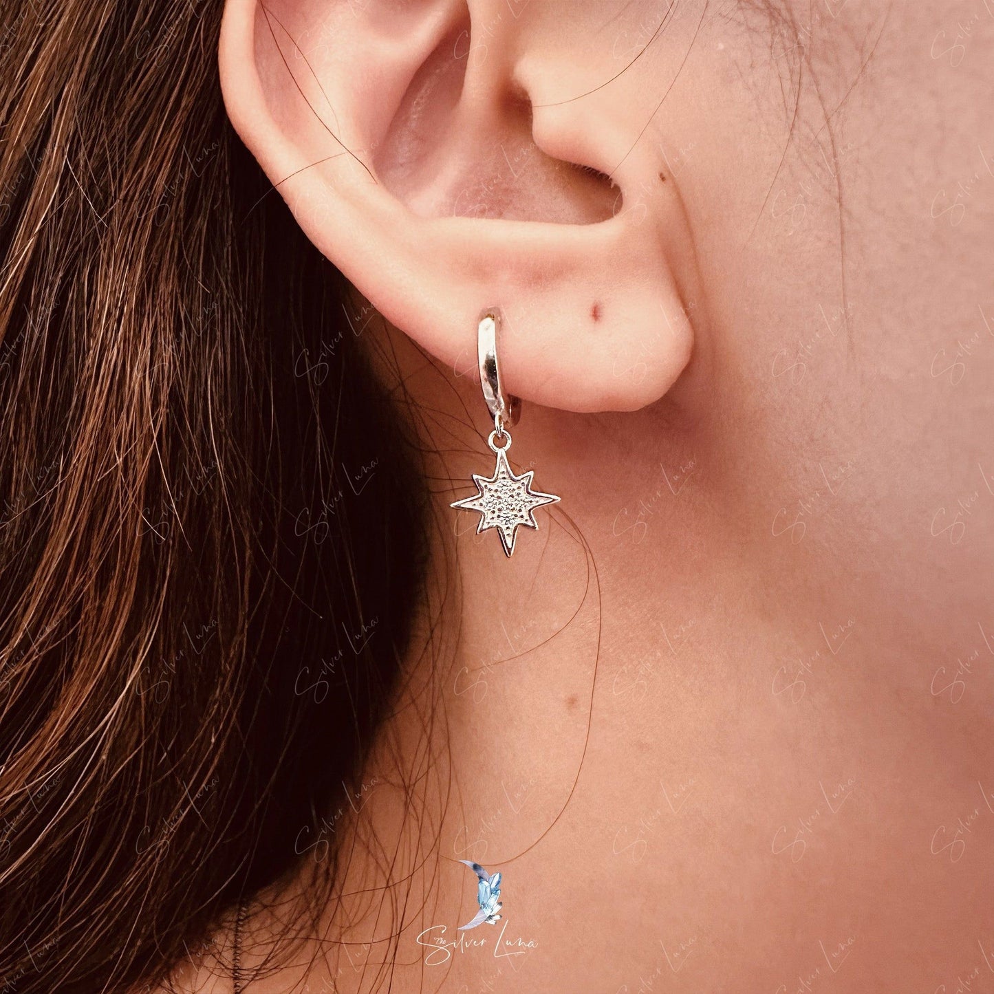 moon hoop earrings