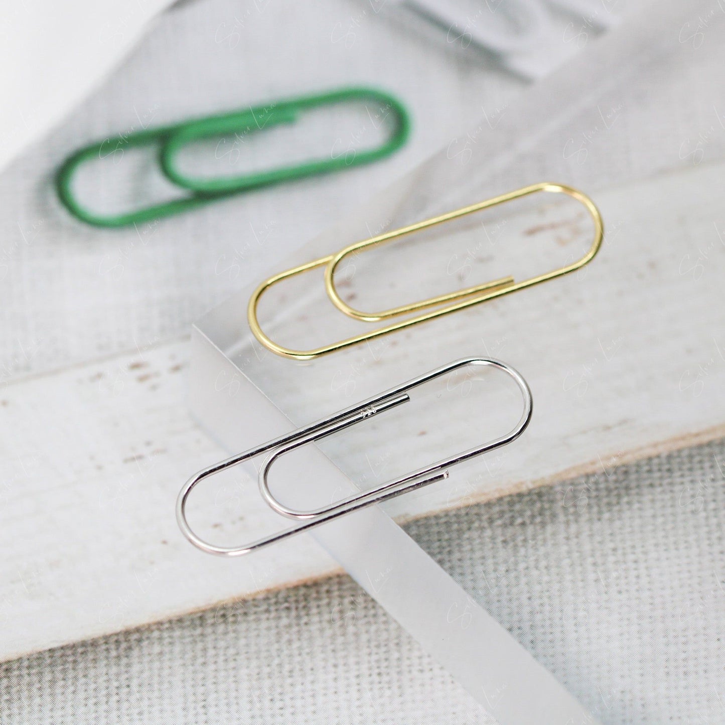 Unique Paper Clip Sterling Silver Earrings