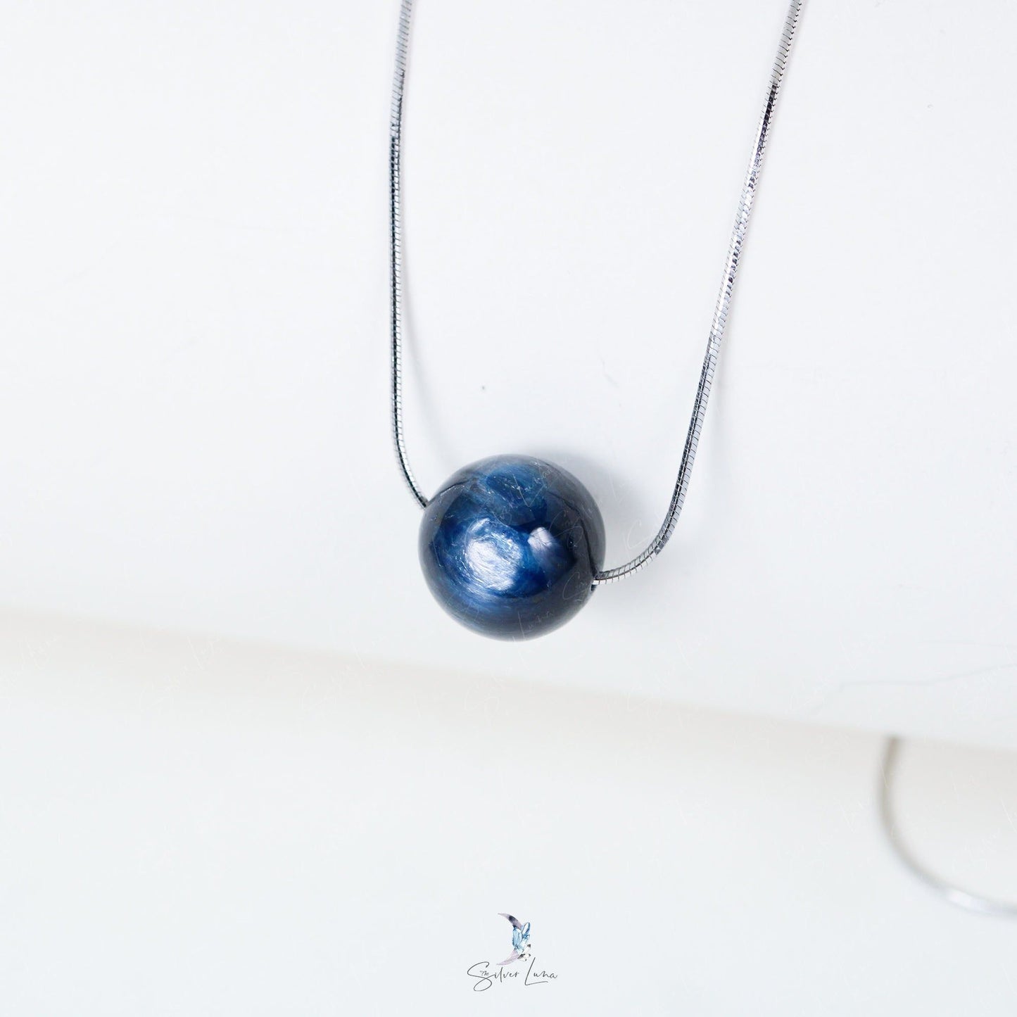 blue kyanite bead necklace
