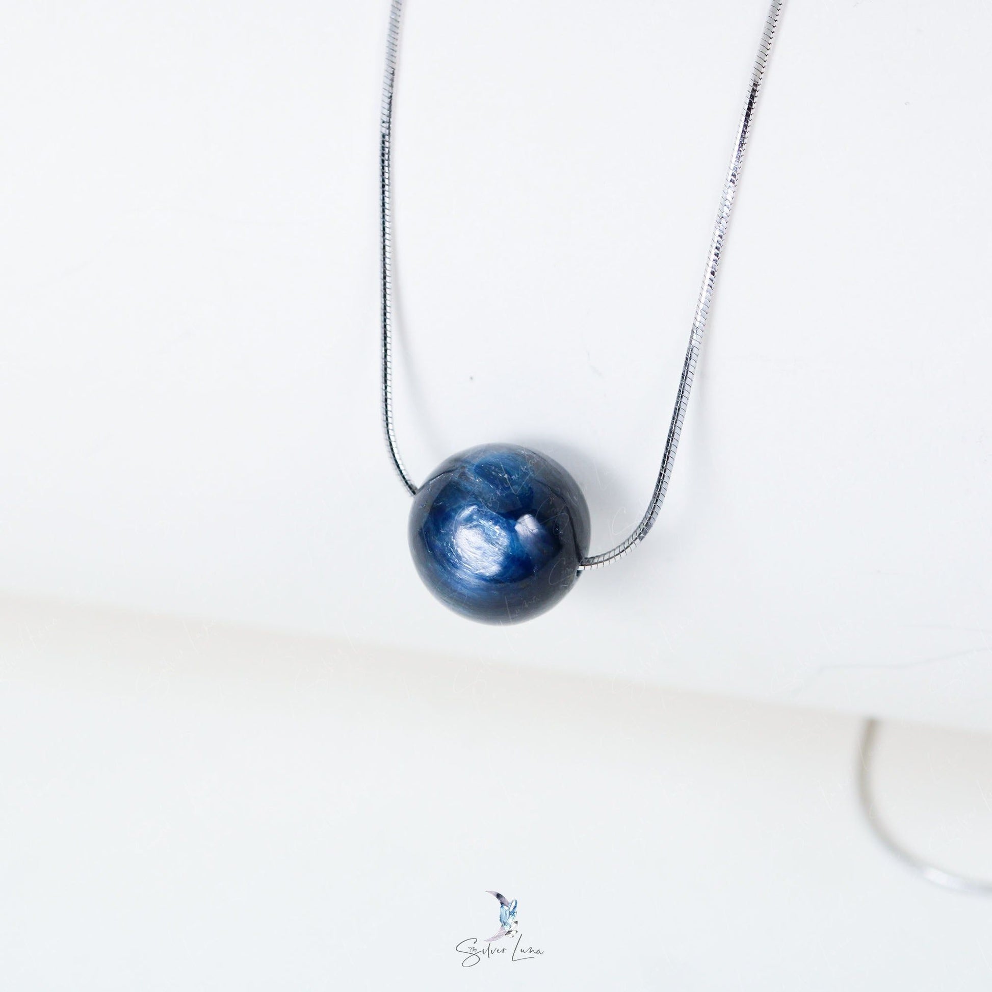 blue kyanite bead necklace