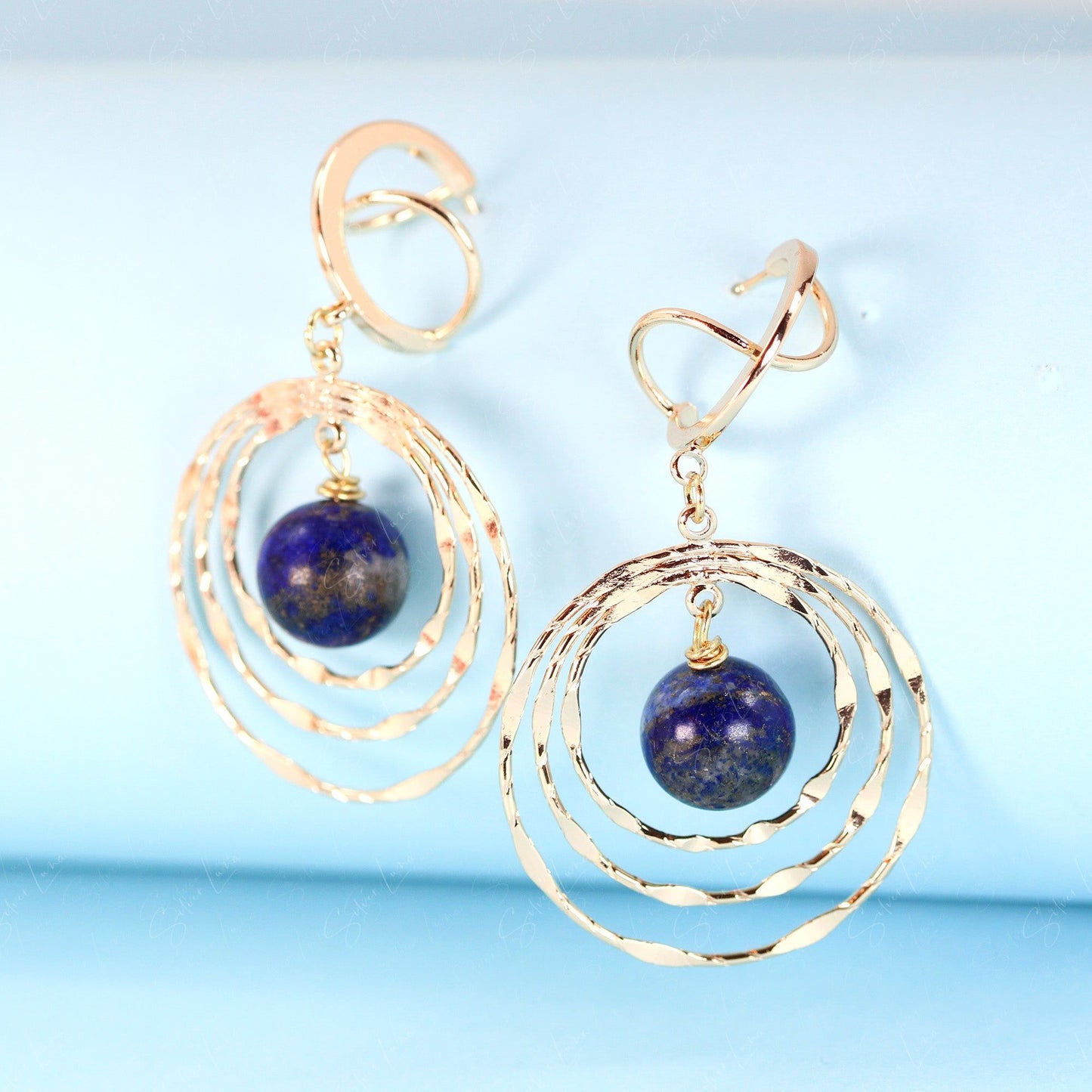 abstract circle dangle drop earrings