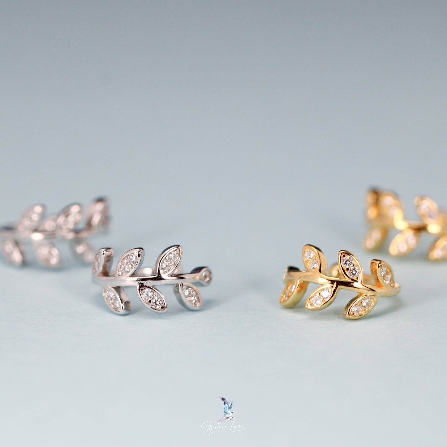 Floral leaves wrap ear cuffs non piercing earrings