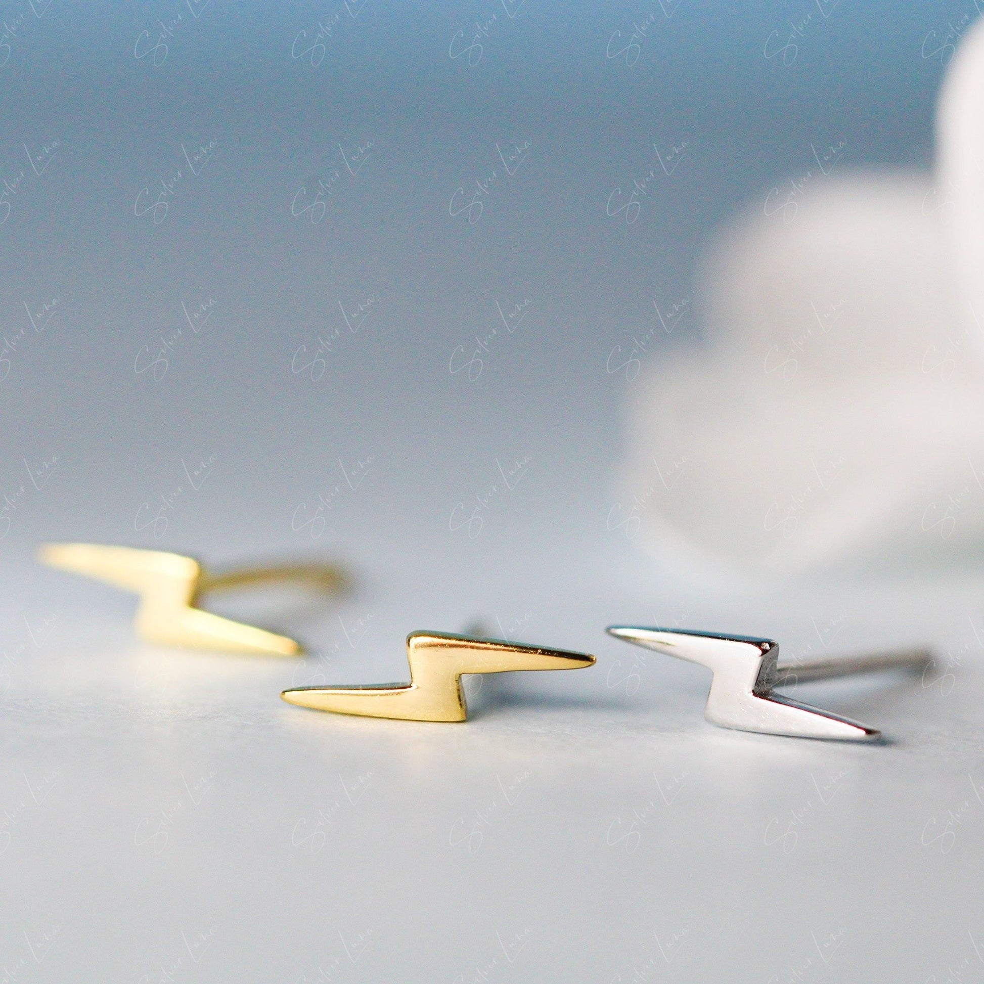 lighting bolt stud earrings
