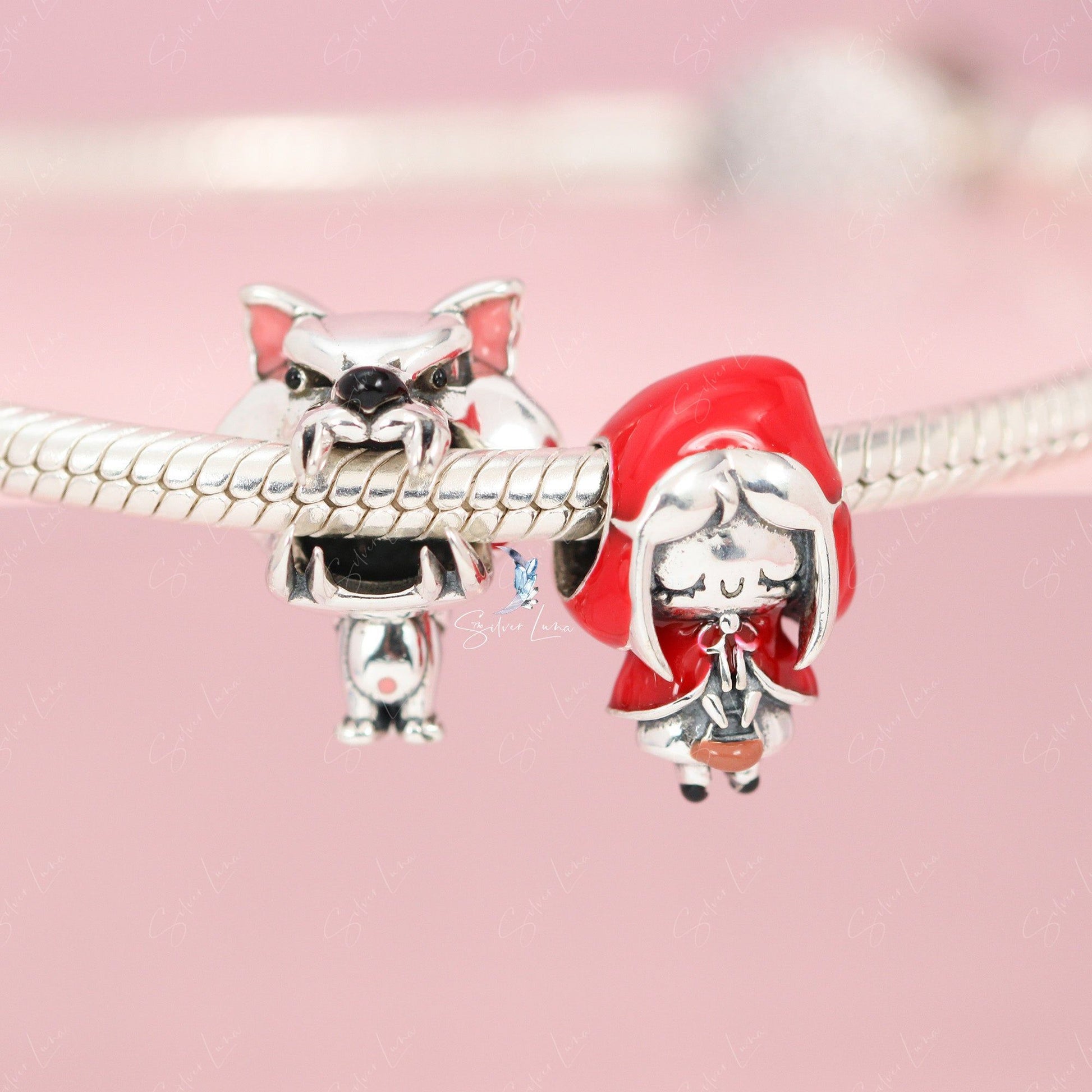 wolf and little Red riding hood charm