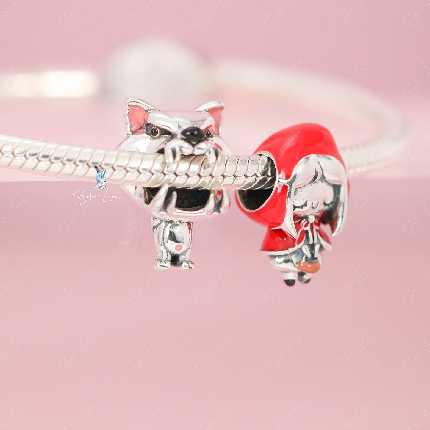 wolf and little red riding hood charm