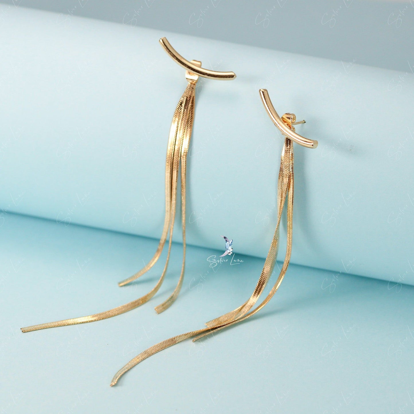 Long tassel chain fashion earrings