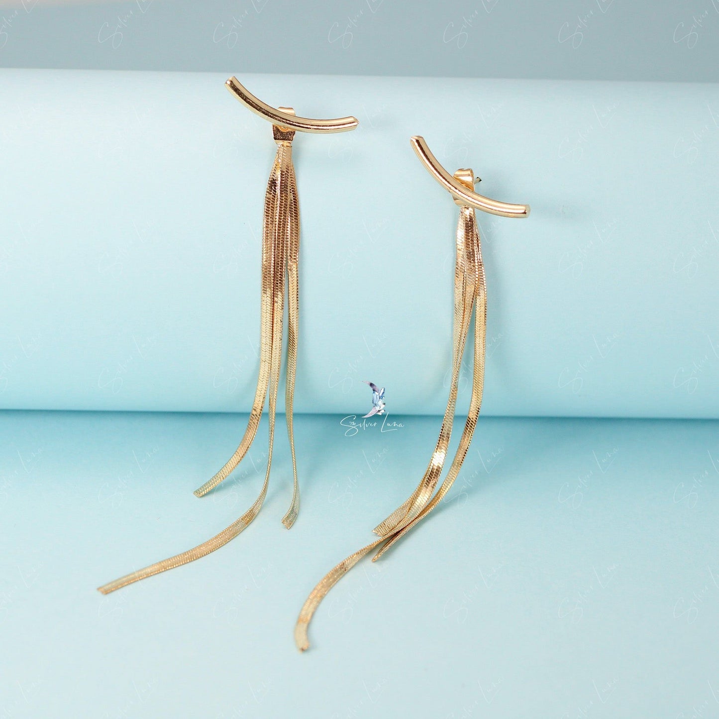 Long tassel chain fashion earrings