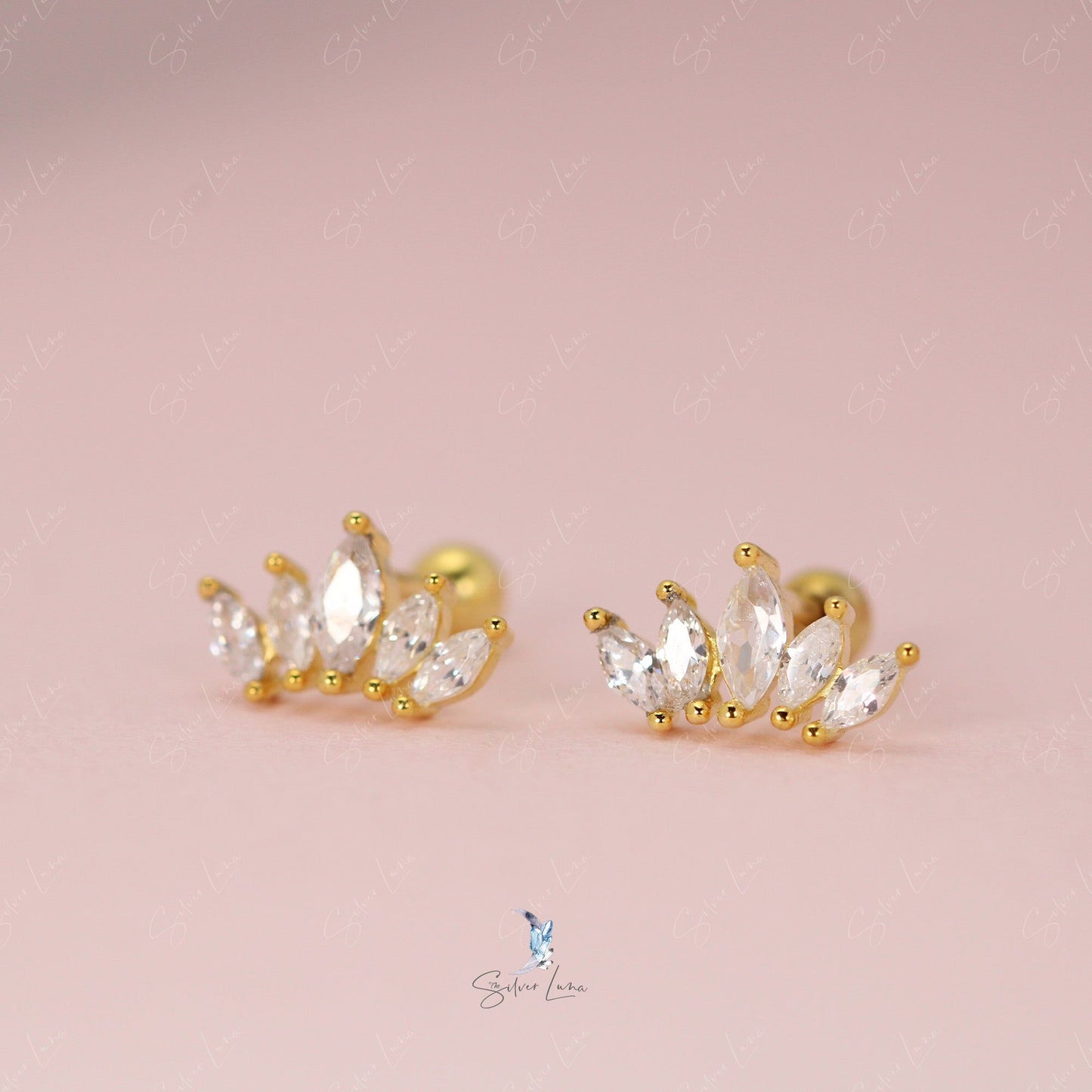 screw back lotus earrings