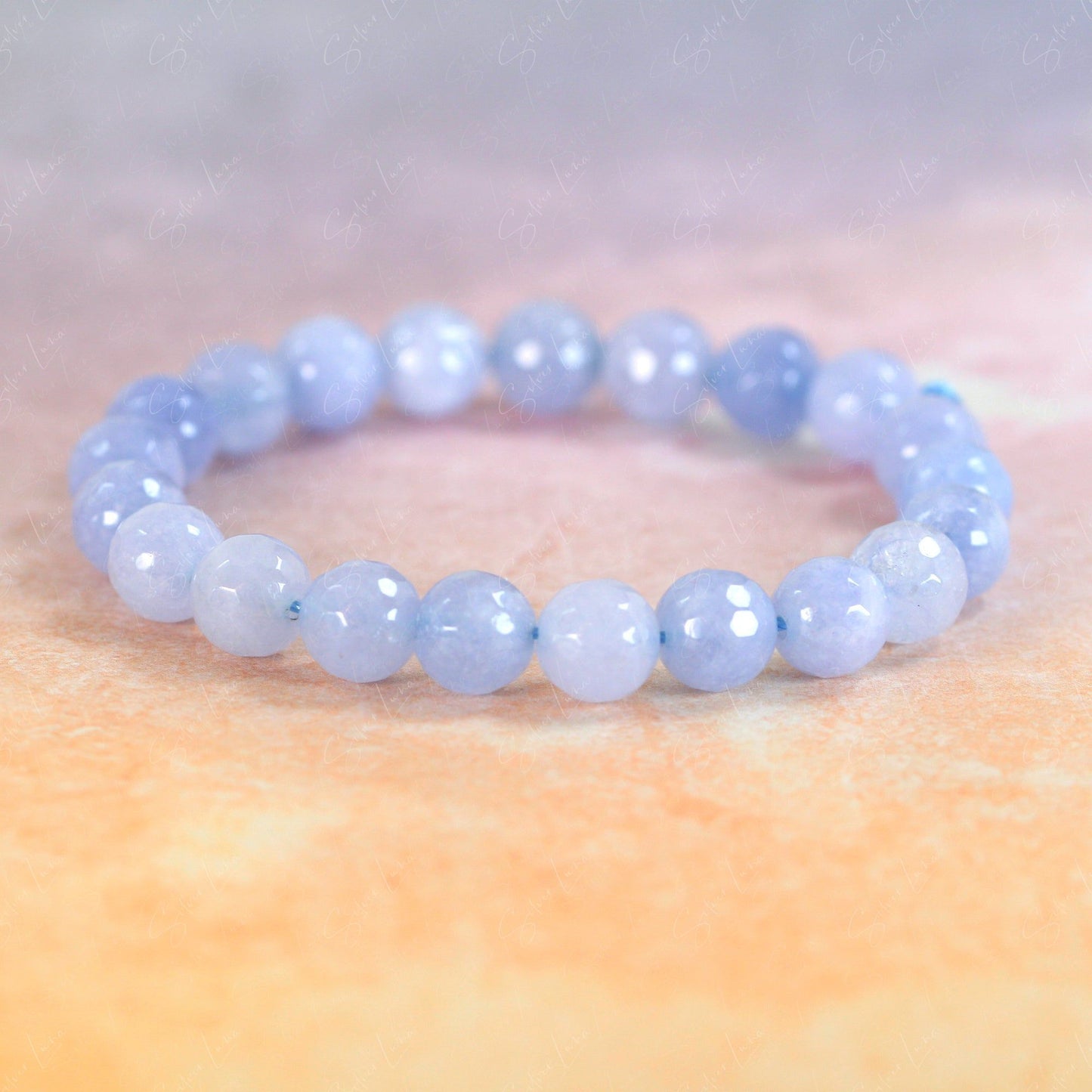 blue angelite beaded bracelet