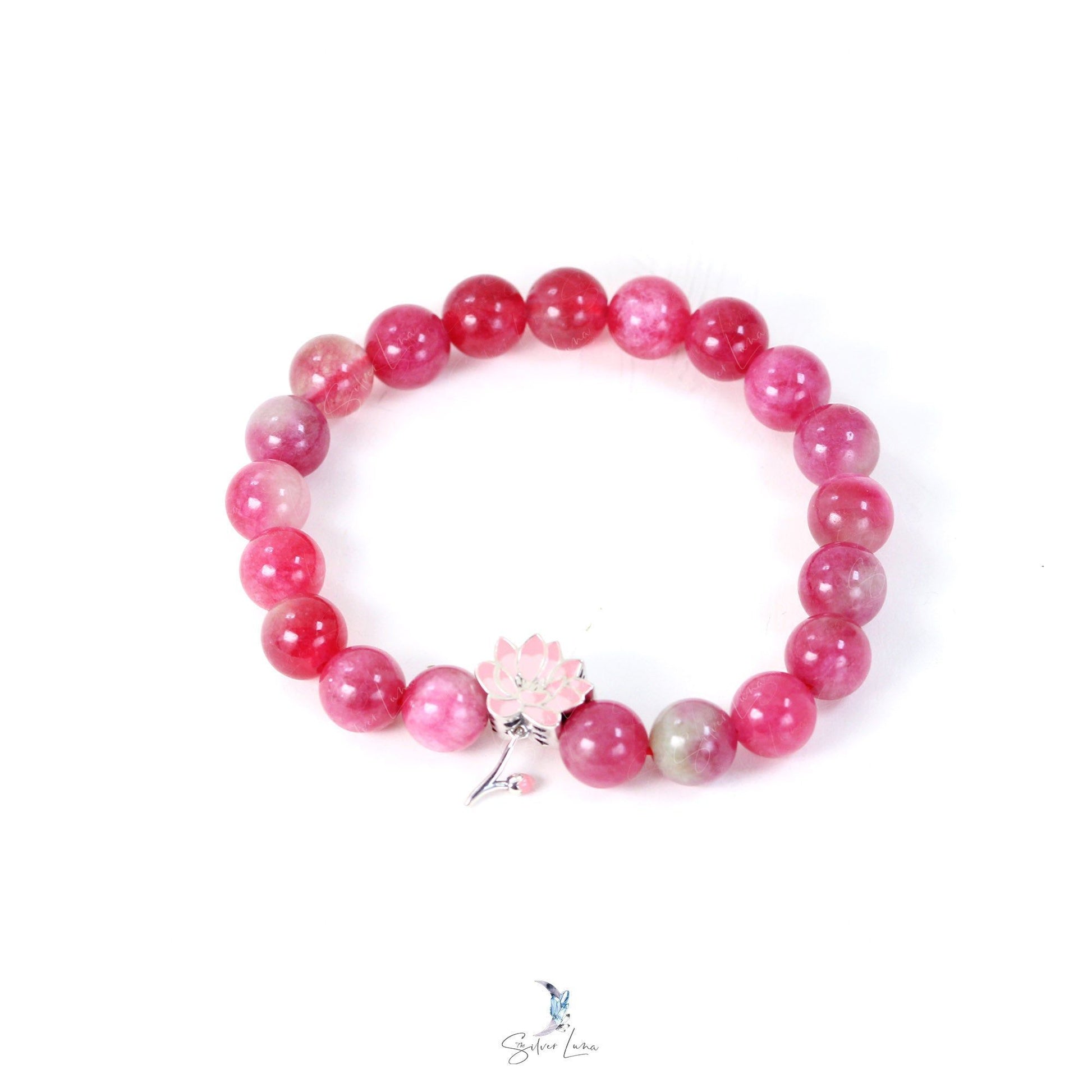 lotus flower tourmaline beaded bracelet