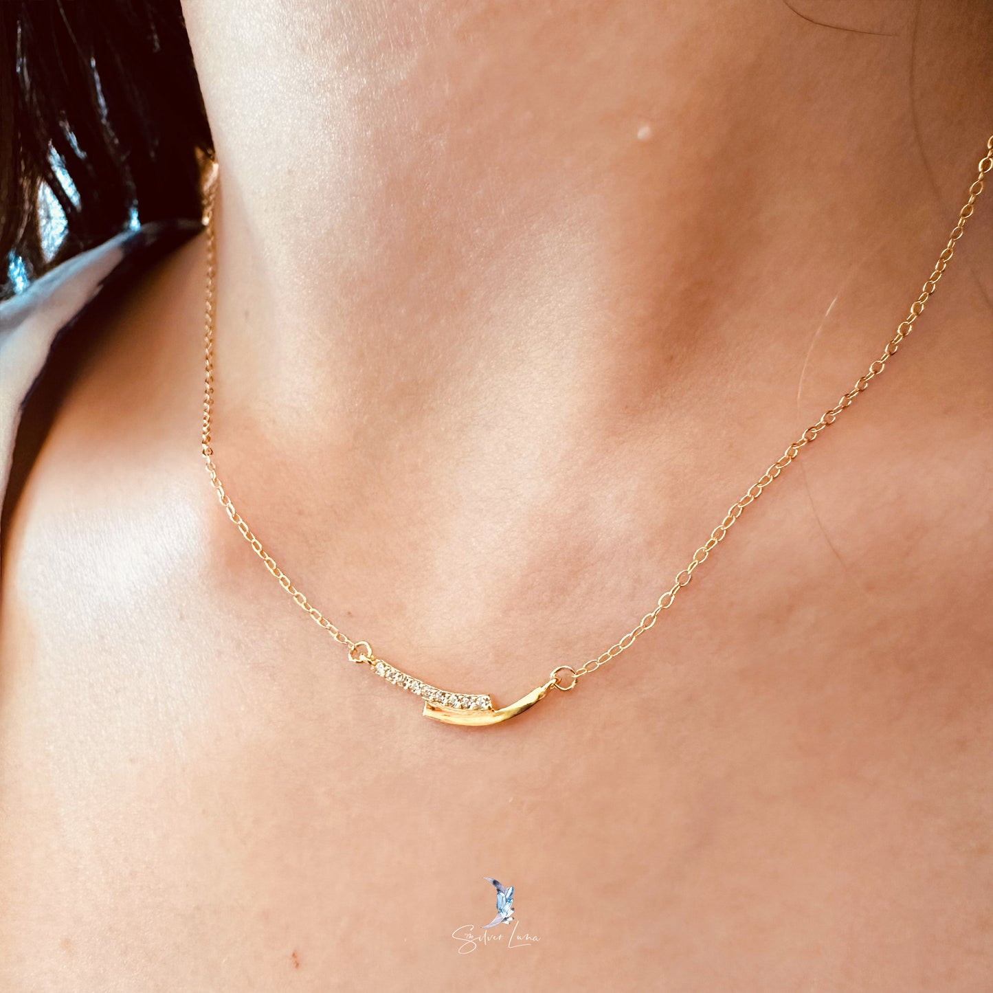 minimalist bar pendant necklace