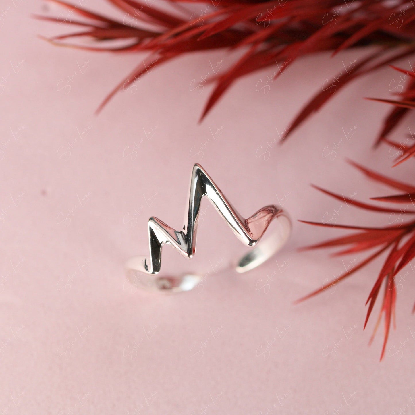 adjustable mountain silver ring