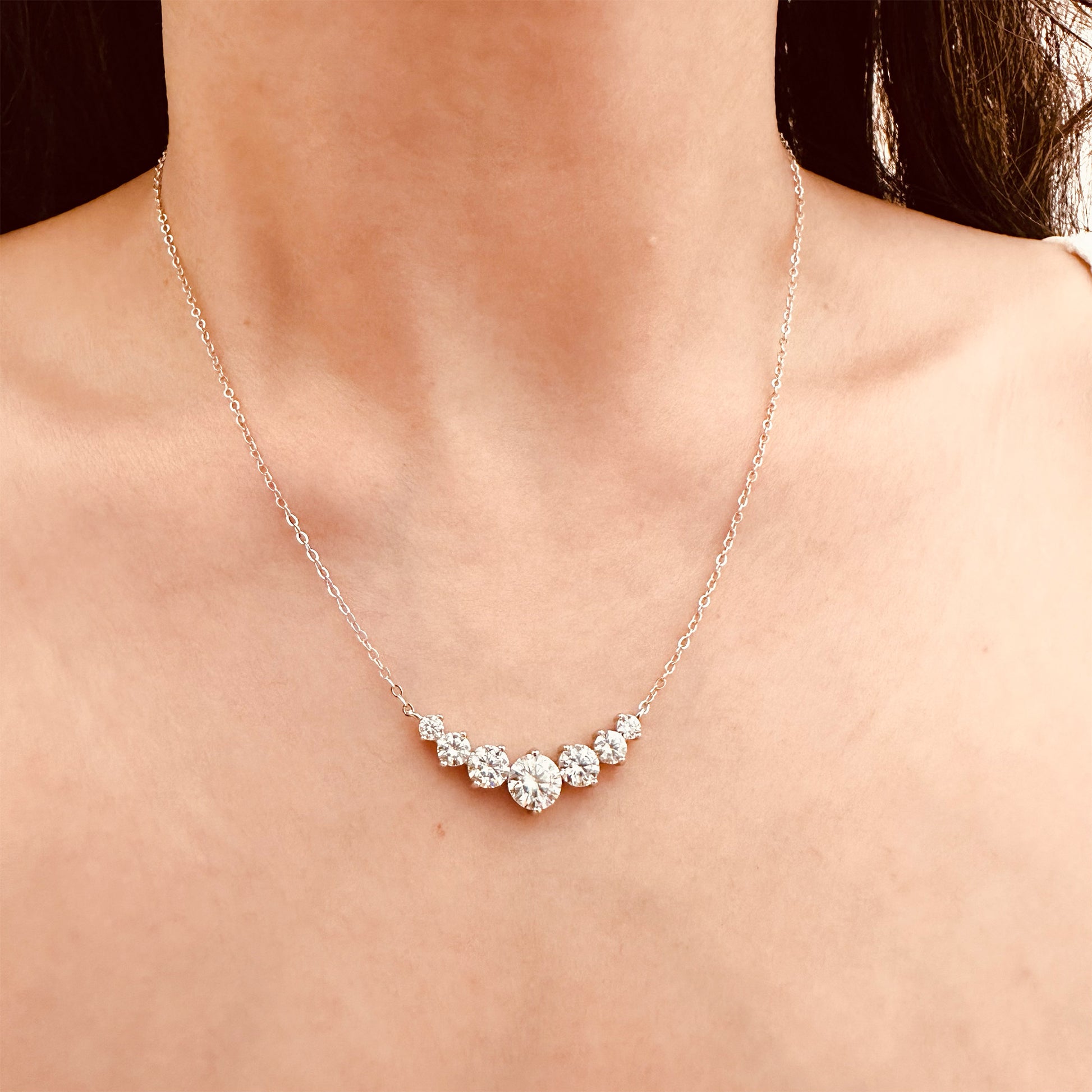 Multi gemstones Moissanite pendant necklace