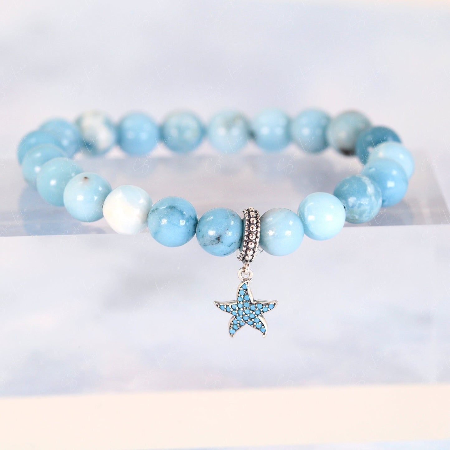larimar starfish beaded bracelet