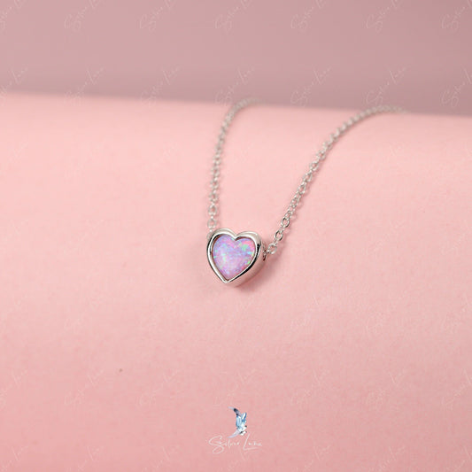 opal heart necklace