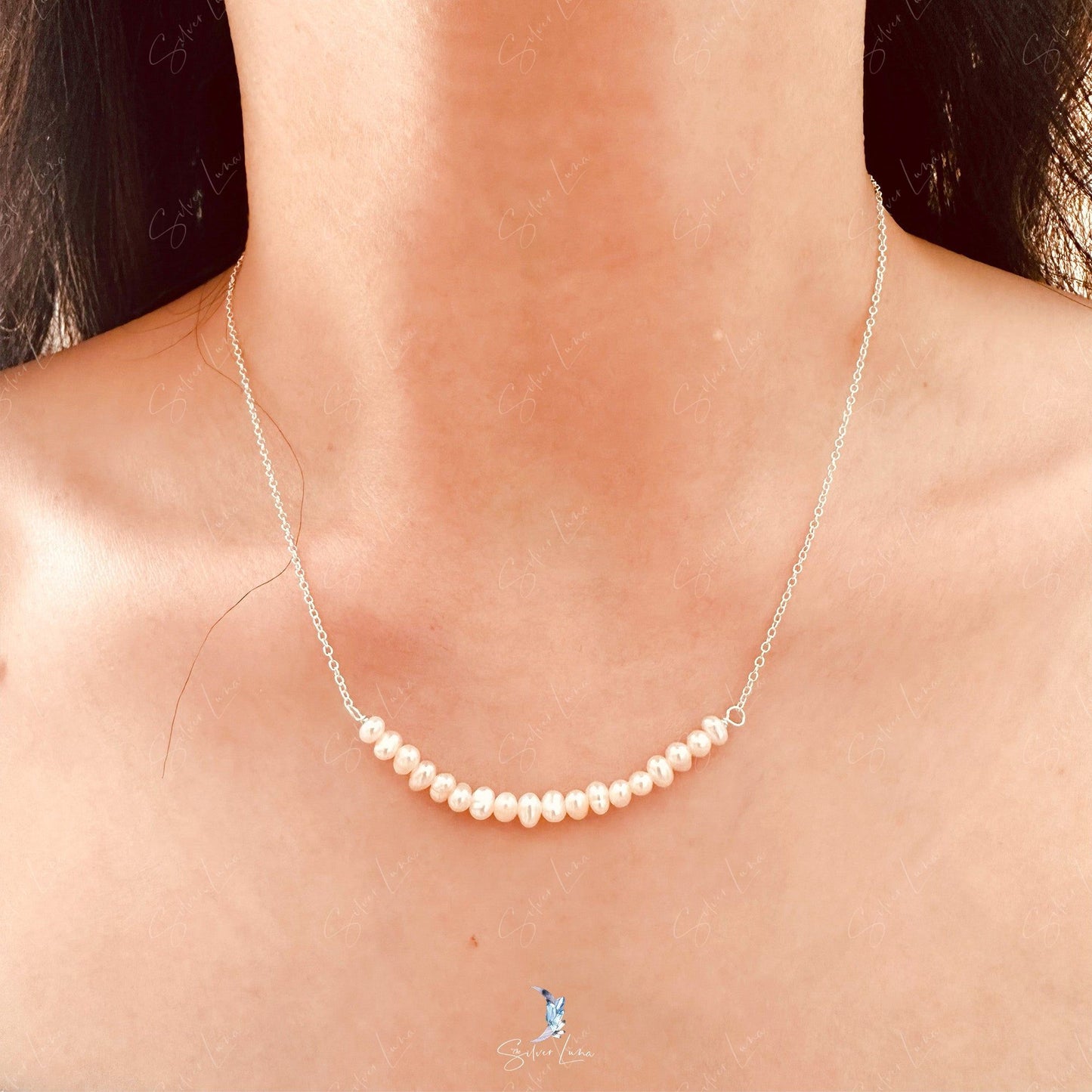 Tiny freshwater irregular pearl necklace