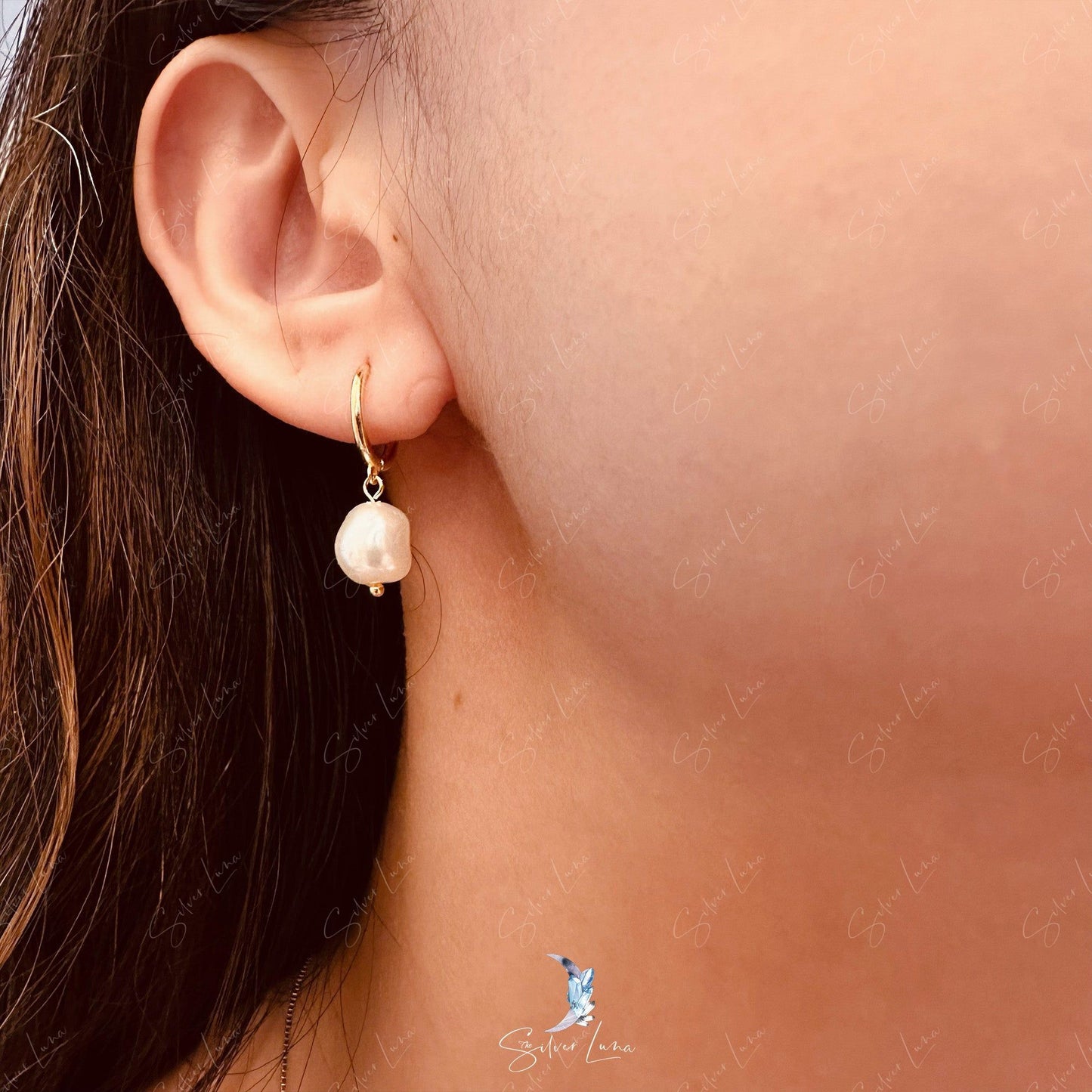 pearl hoop earrings