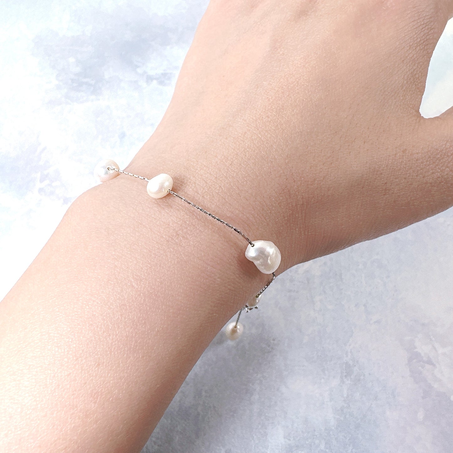 Freshwater pearls bridal bracelet in sterling silver