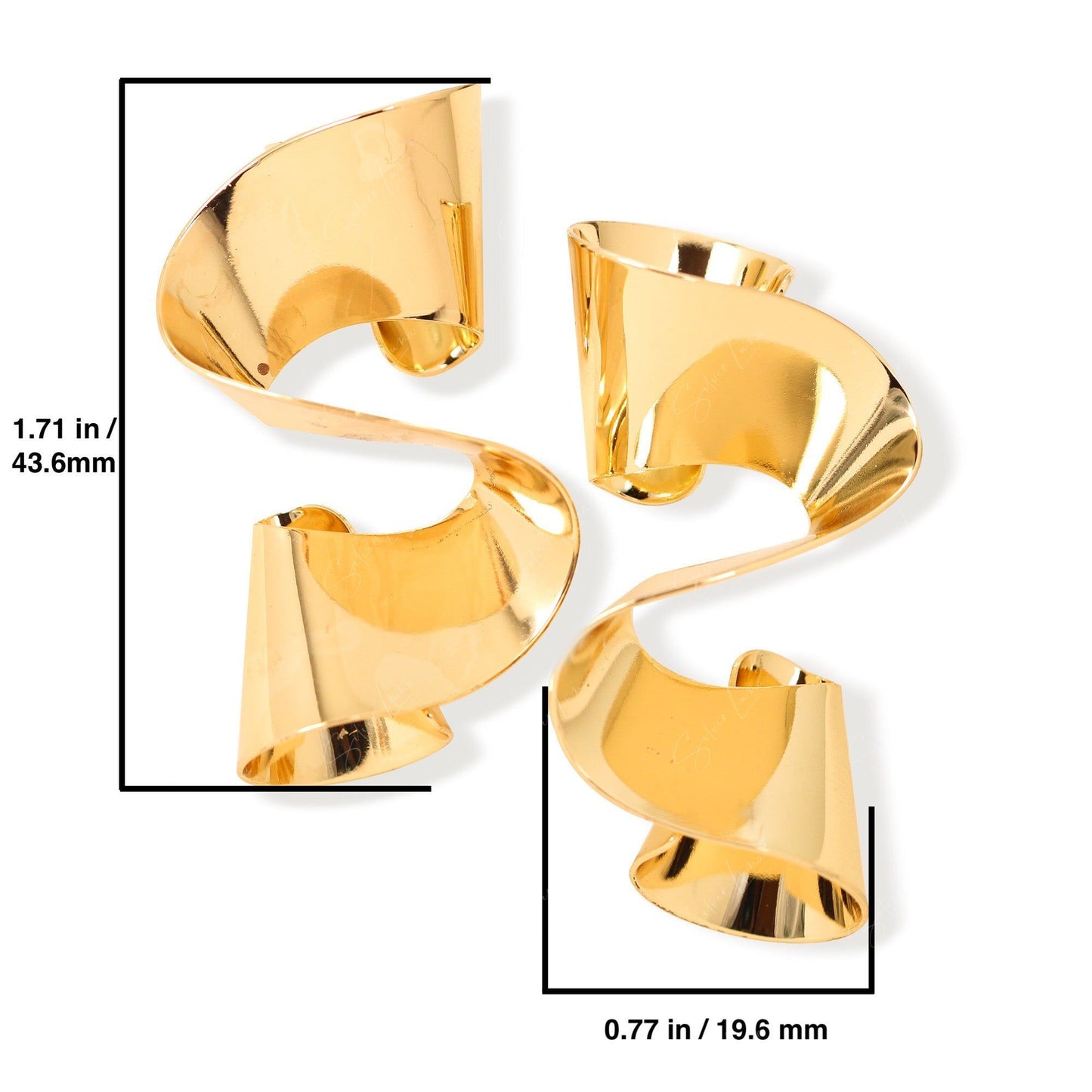 Pencil shave wave statement earrings