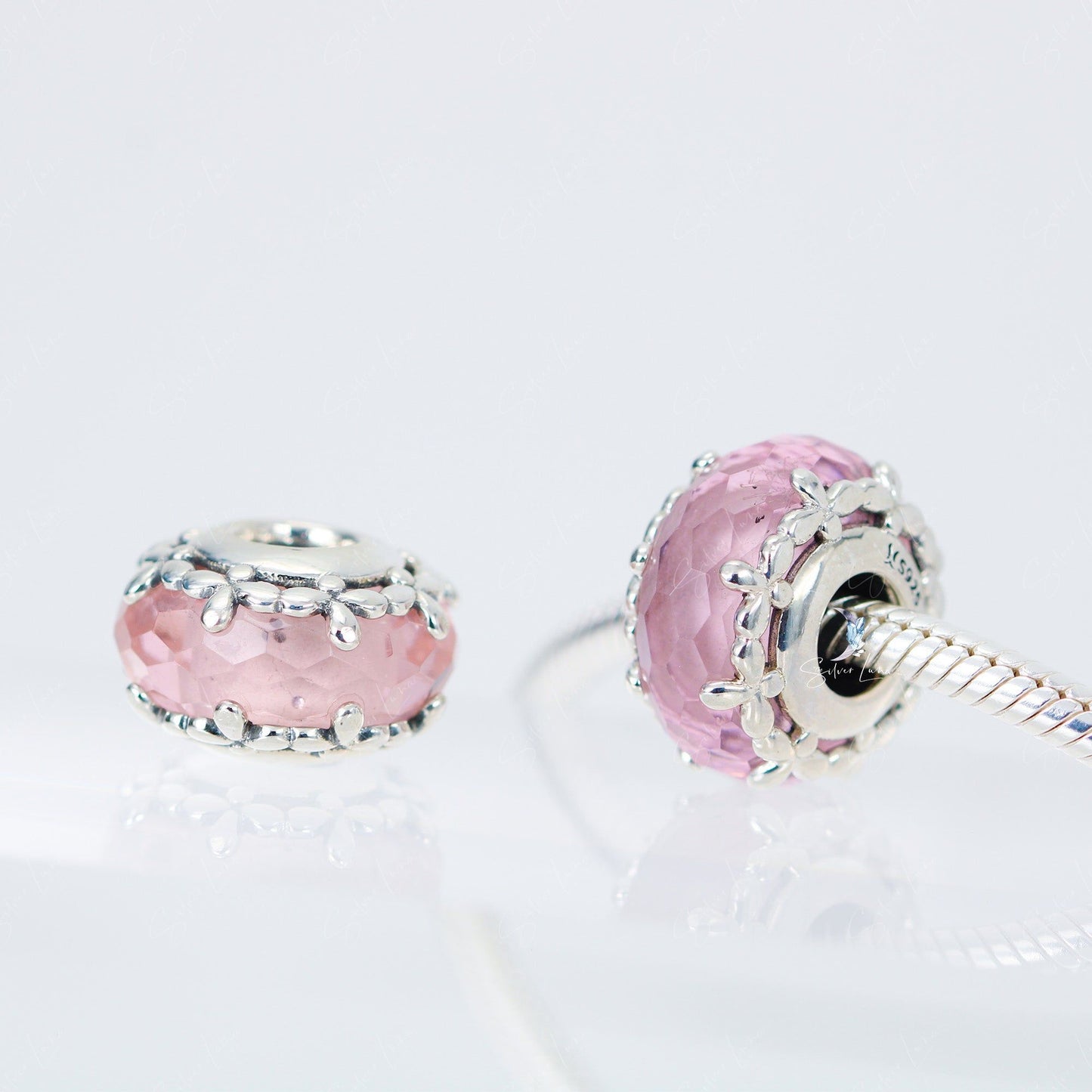 Pink Murano glass bead charm
