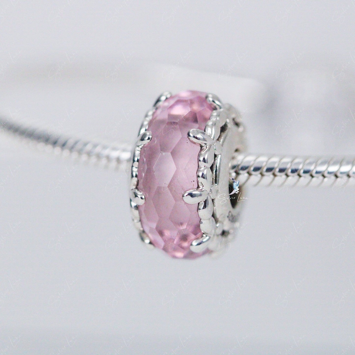 Pink Murano glass bead charm