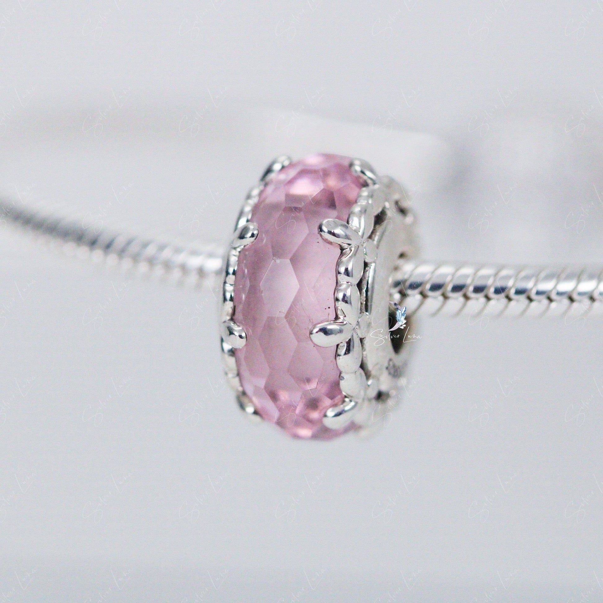 Pink Murano glass bead charm