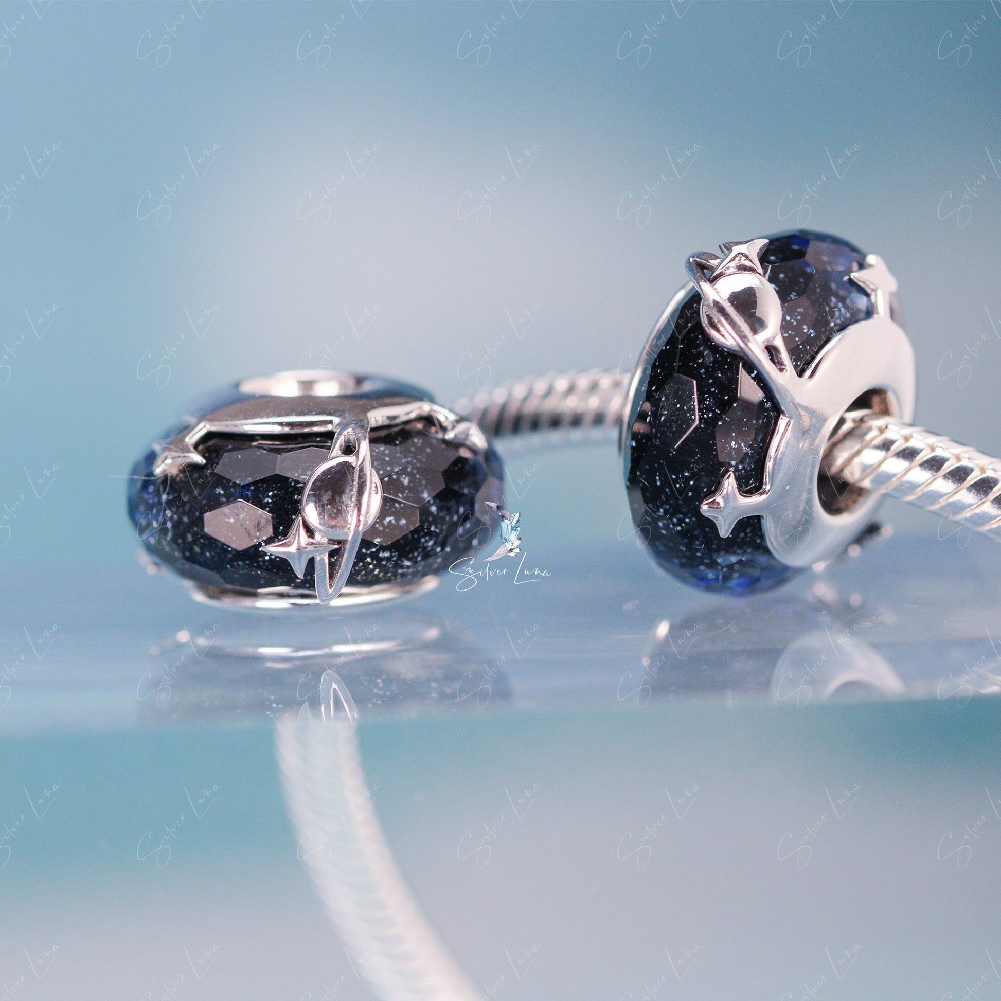 Galaxy Murano glass bead charm