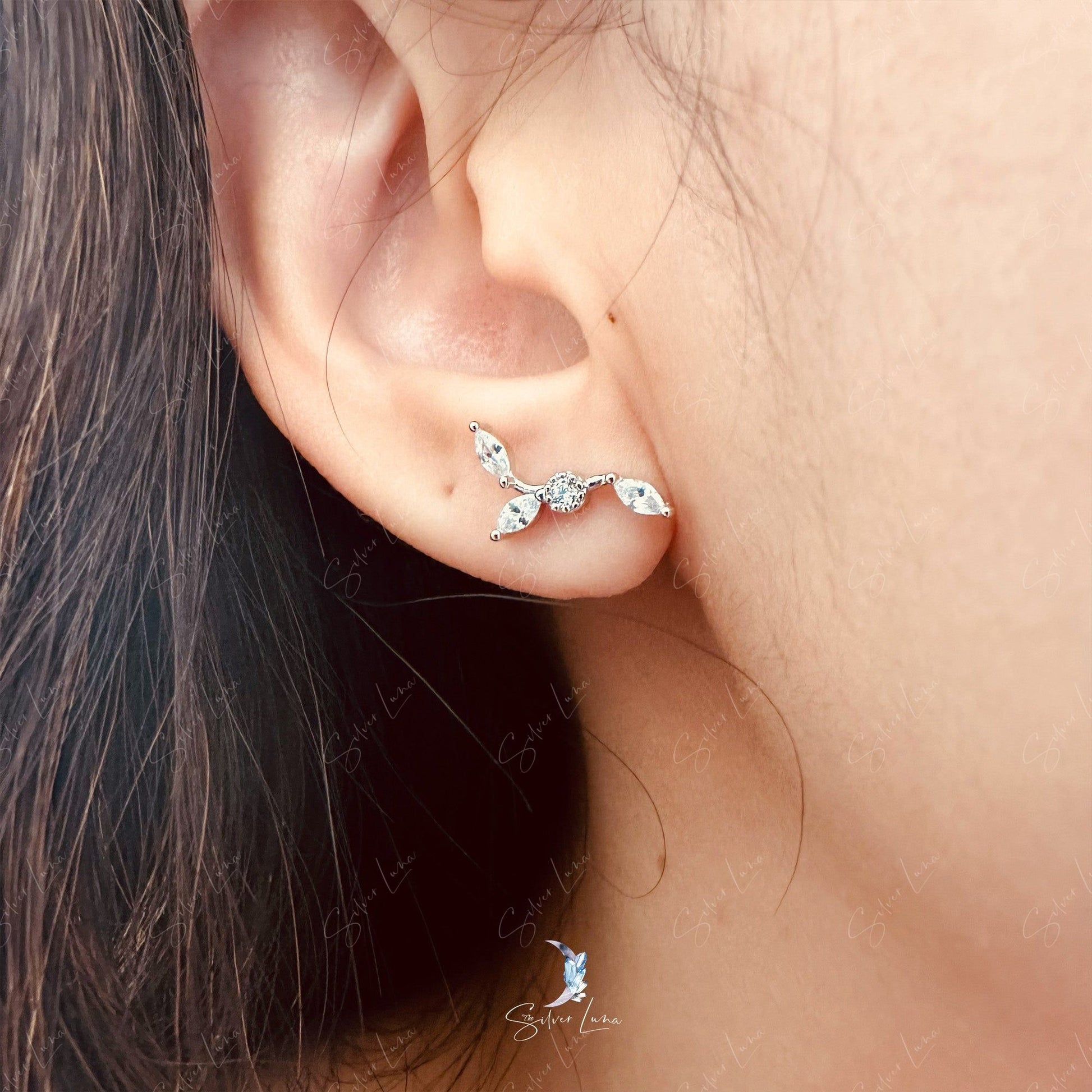 tree branch stud earrings