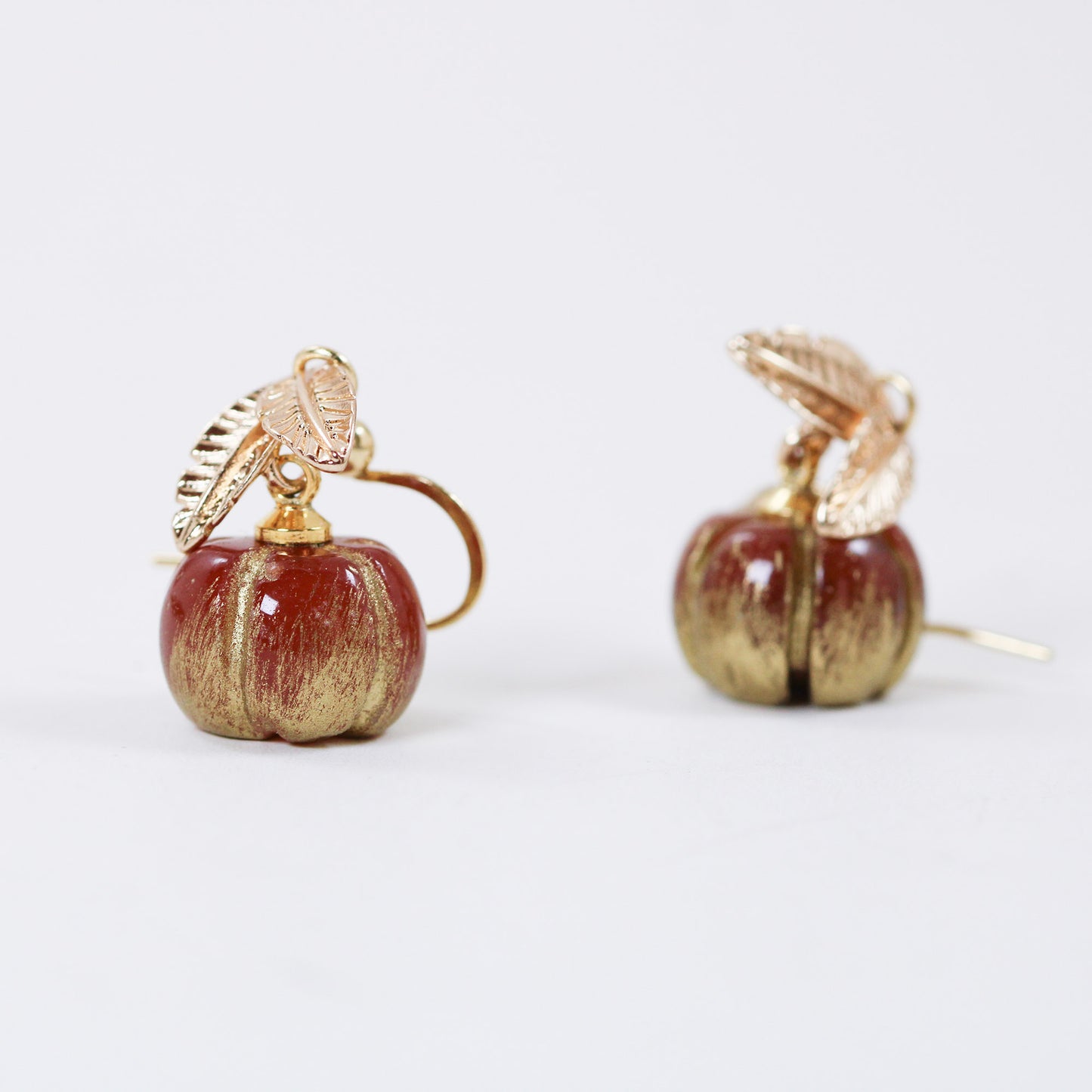 gold plated pumpkin earrings