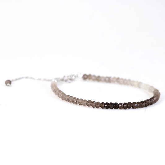 smoky quartz beaded bracelet