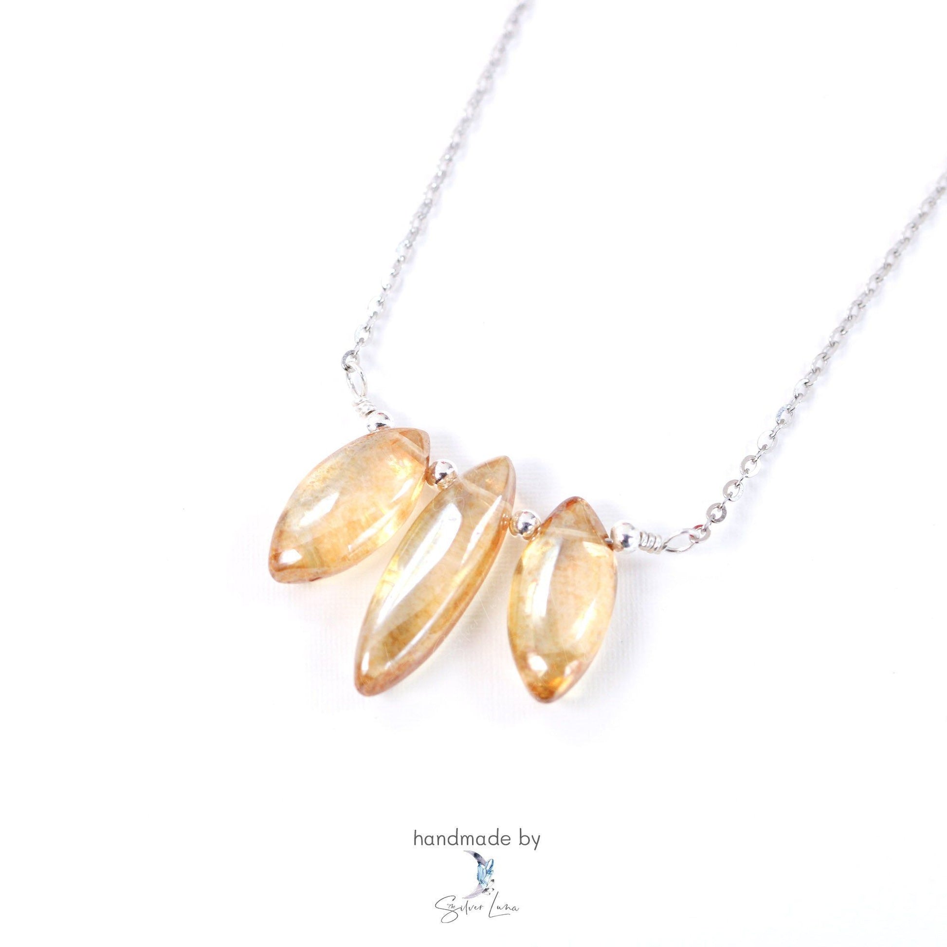 lotus flower healing quartz pendant necklace