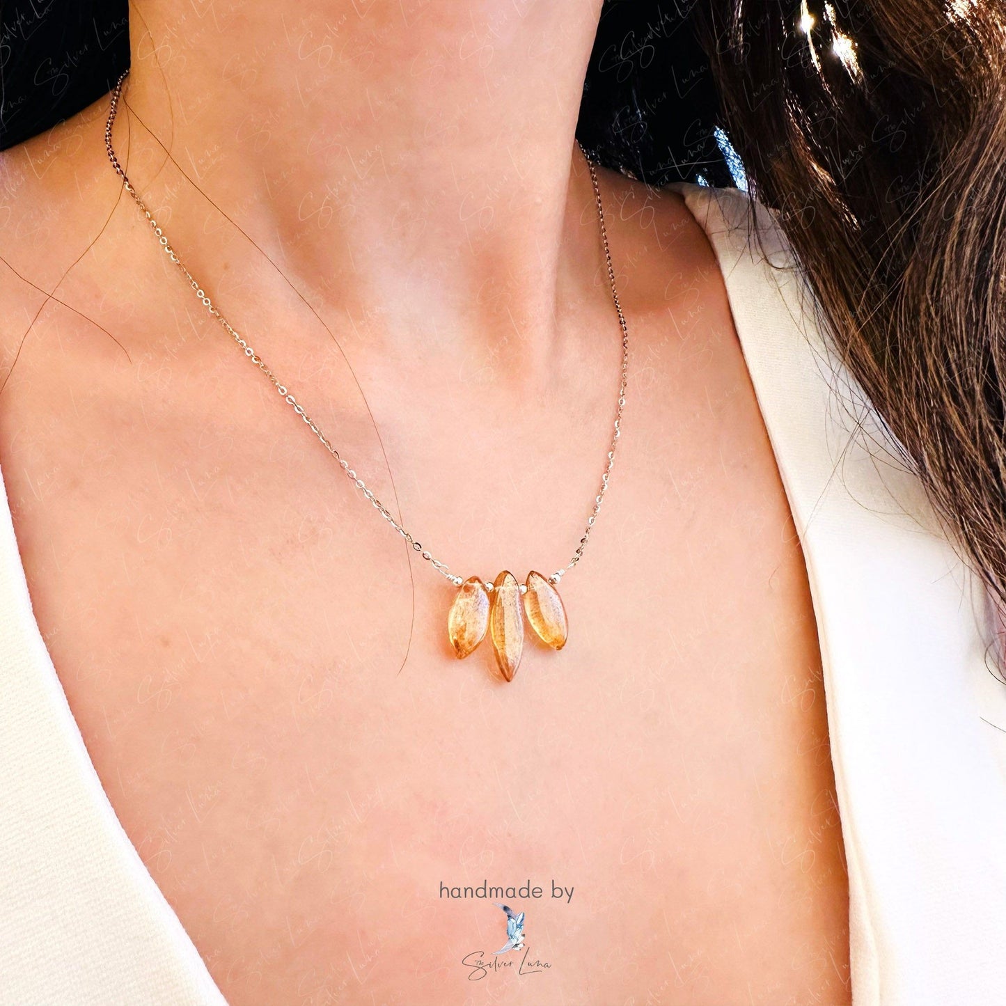 lotus flower healing quartz pendant necklace