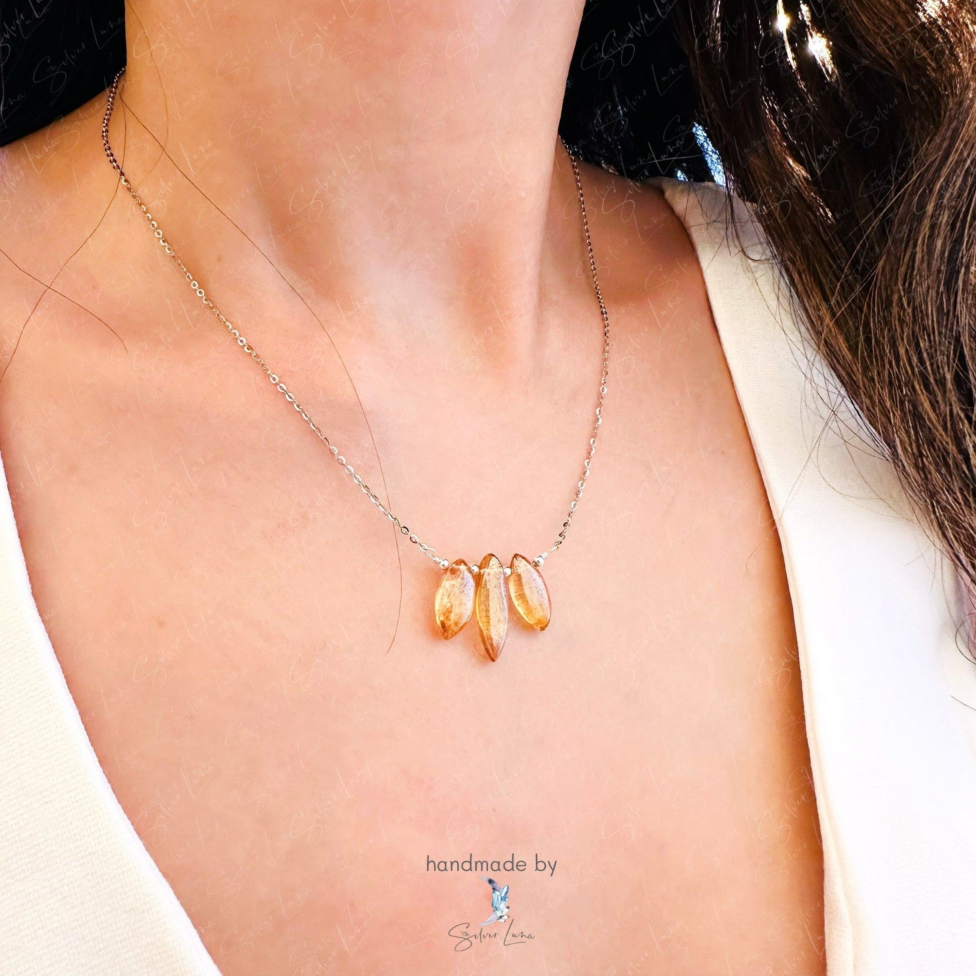 lotus flower healing quartz pendant necklace