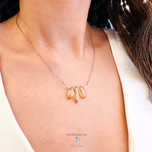 lotus flower healing quartz pendant necklace