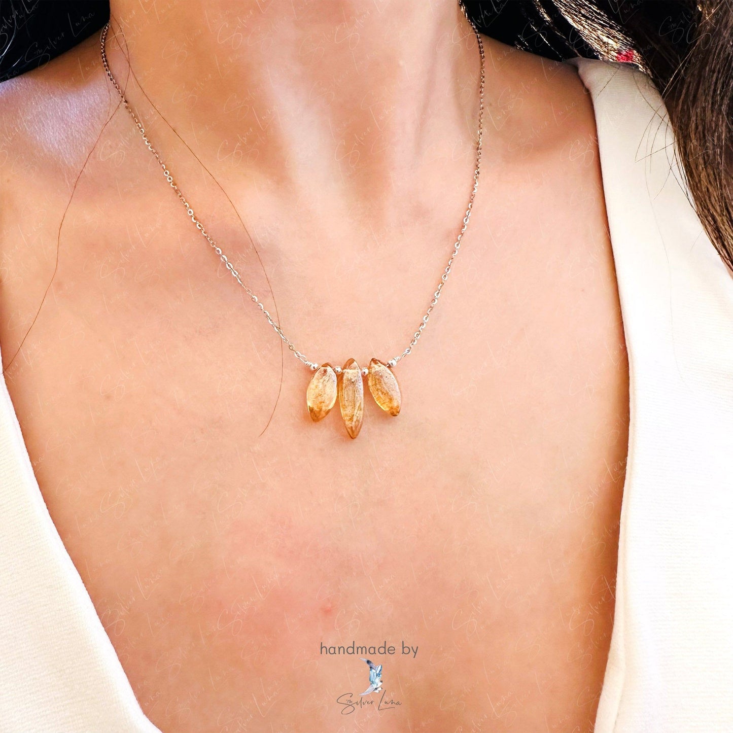 lotus flower healing quartz pendant necklace