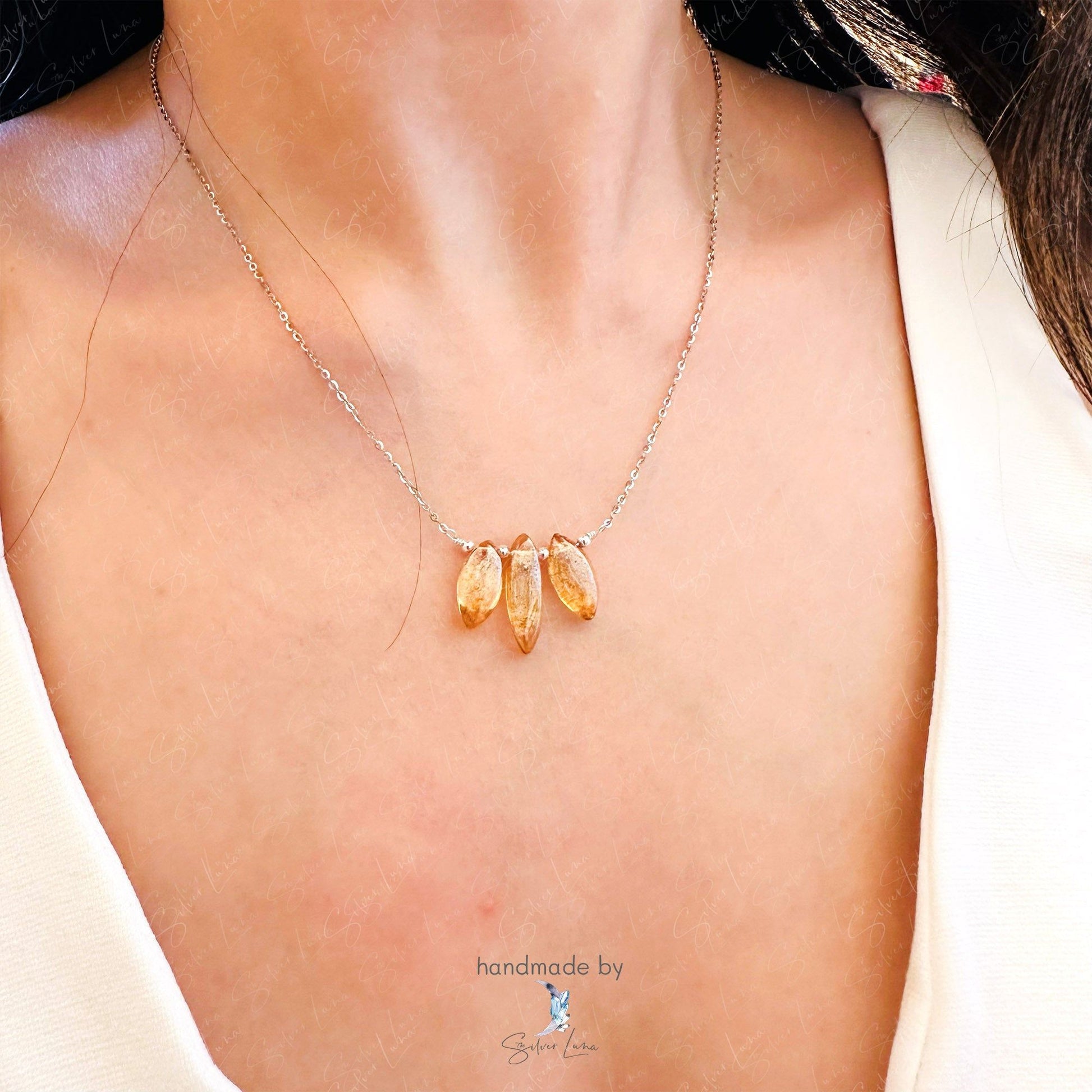lotus flower healing quartz pendant necklace