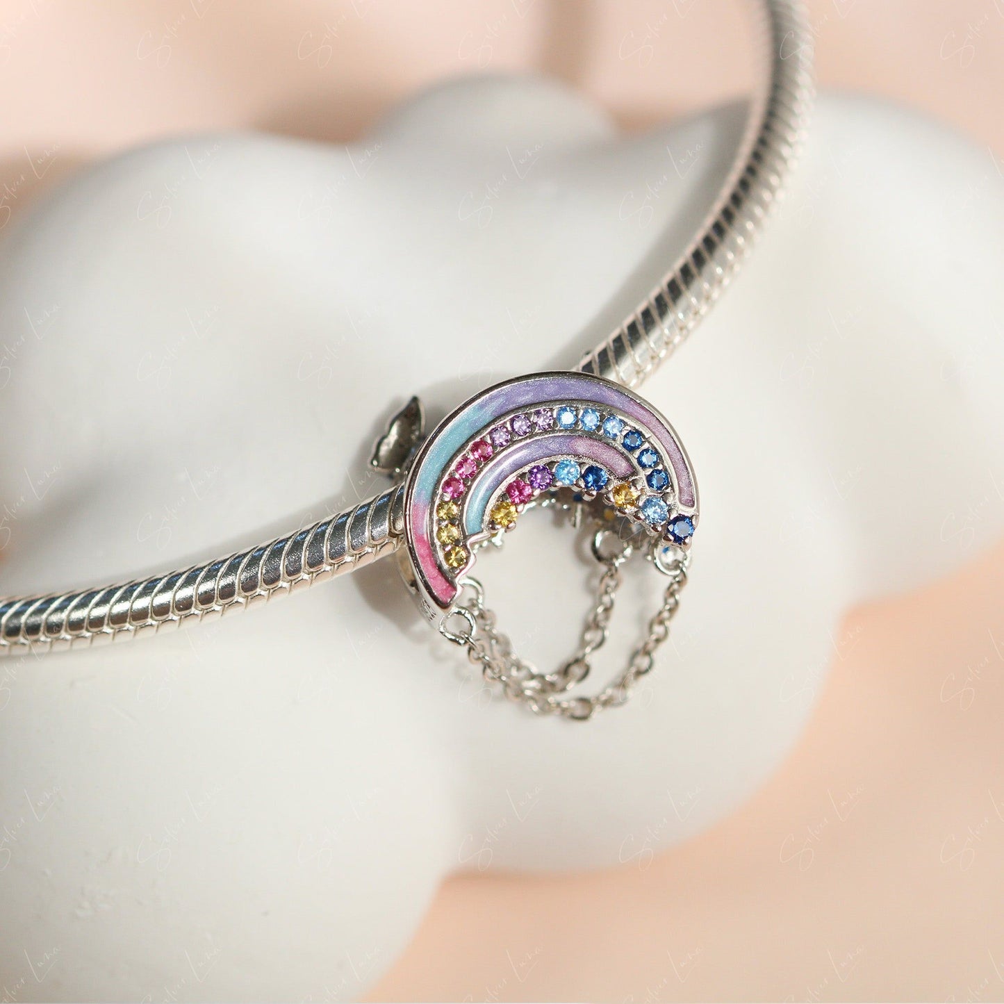 Rainbow and unicorn fantasy charm for bracelet