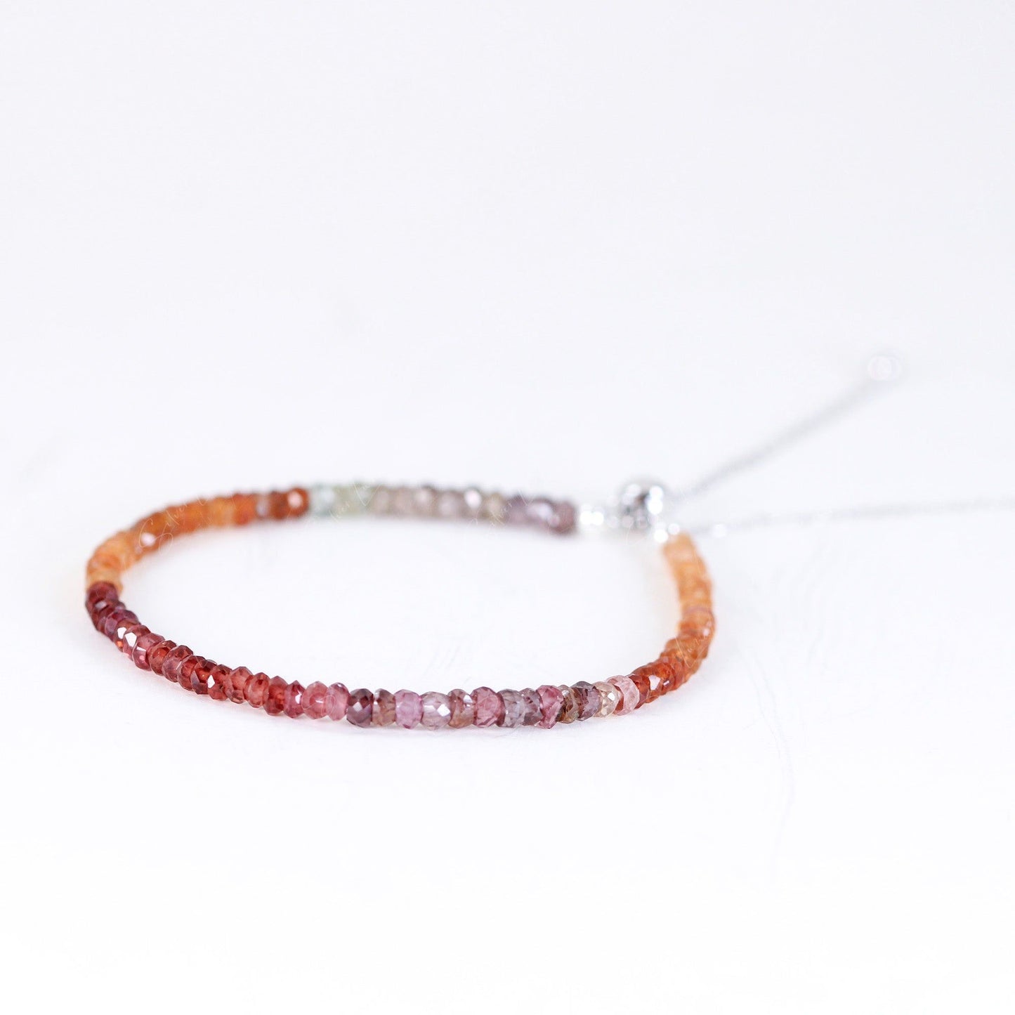 rainbow garnet sterling silver bracelet