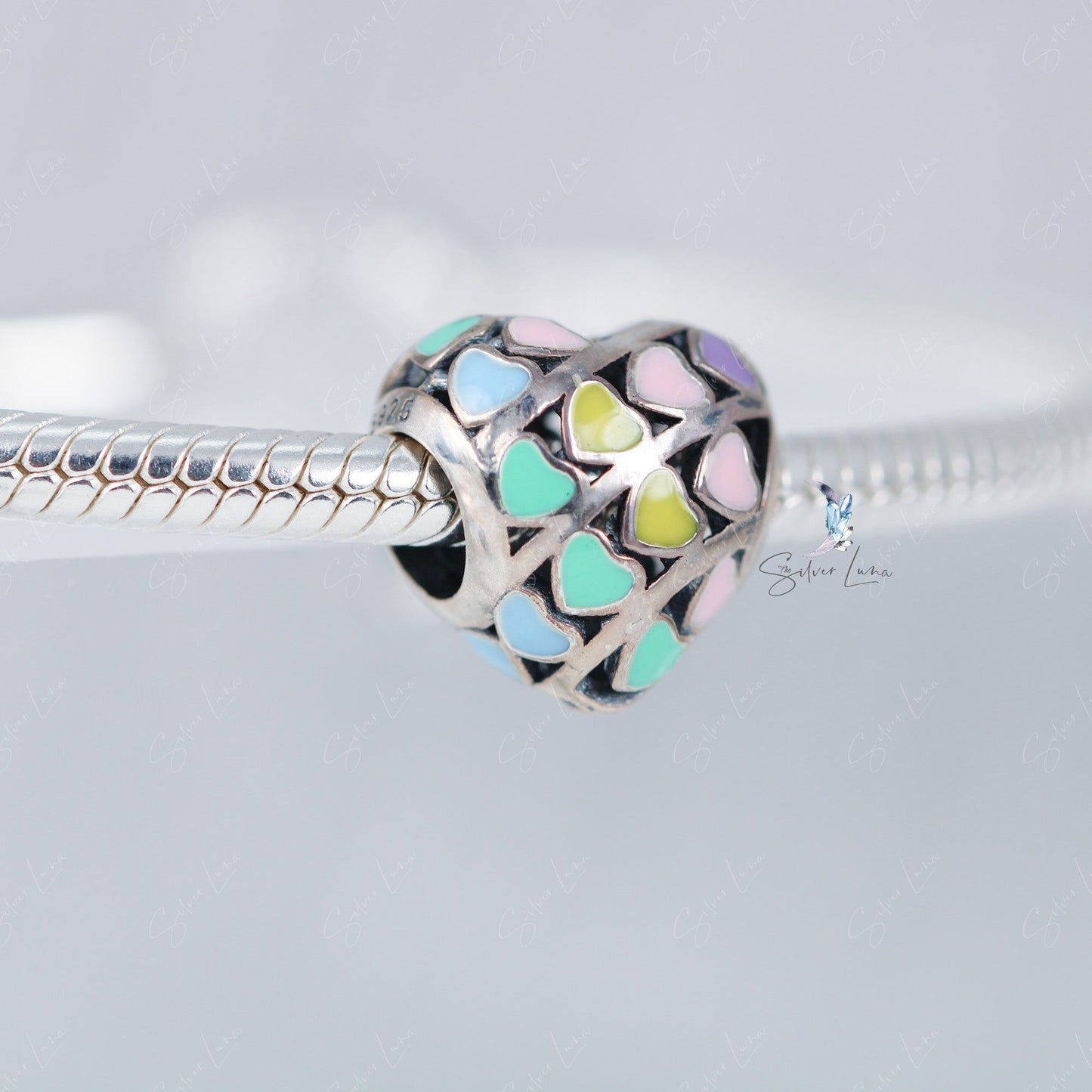 rainbow heart charm
