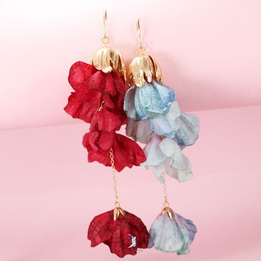 bell flower dangle drop earrings
