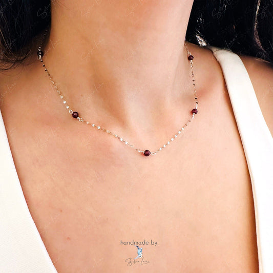 red garnet choker necklace