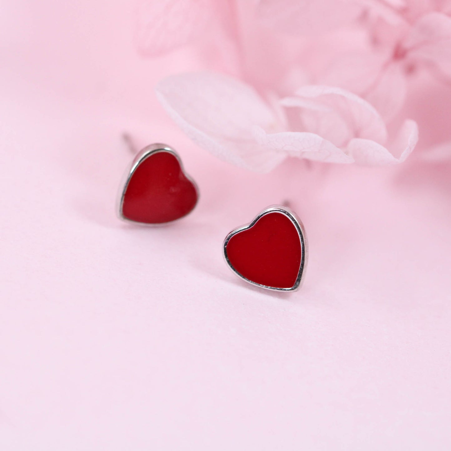 valentine heart stud earrings
