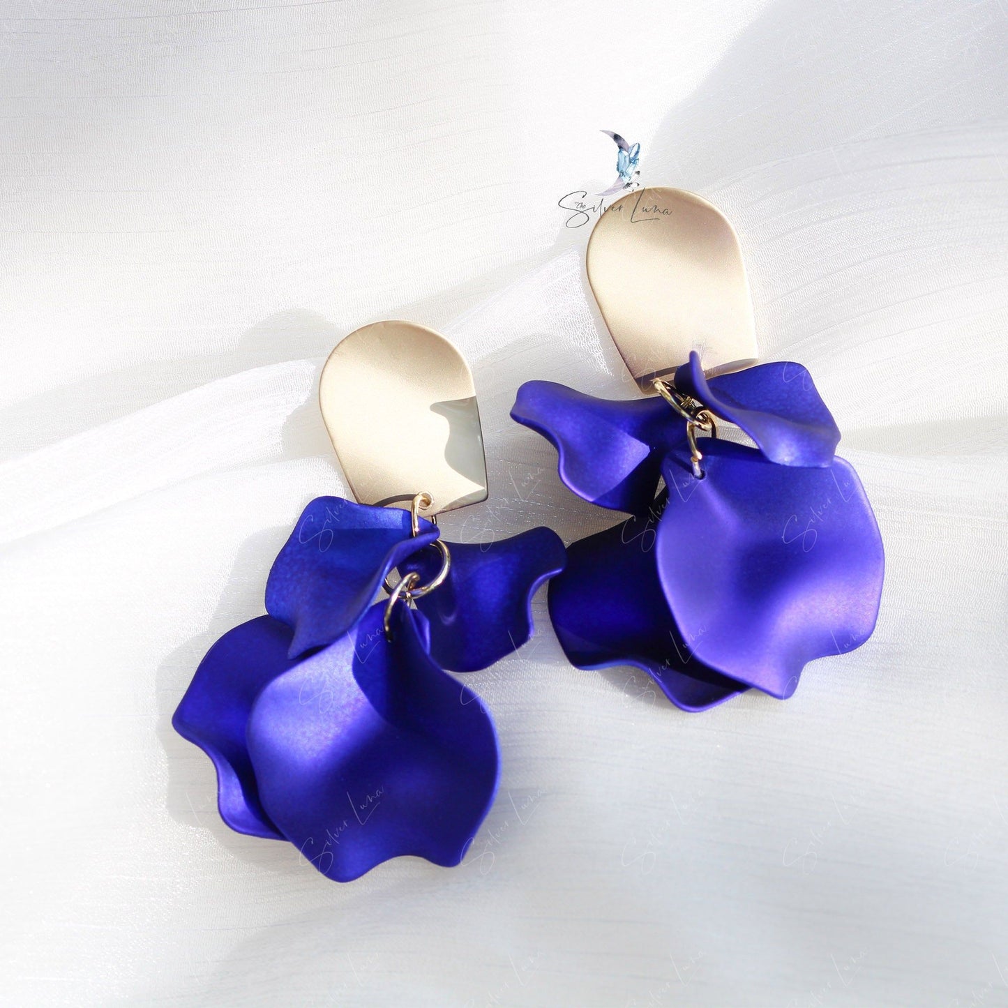 rose petal statement earrings