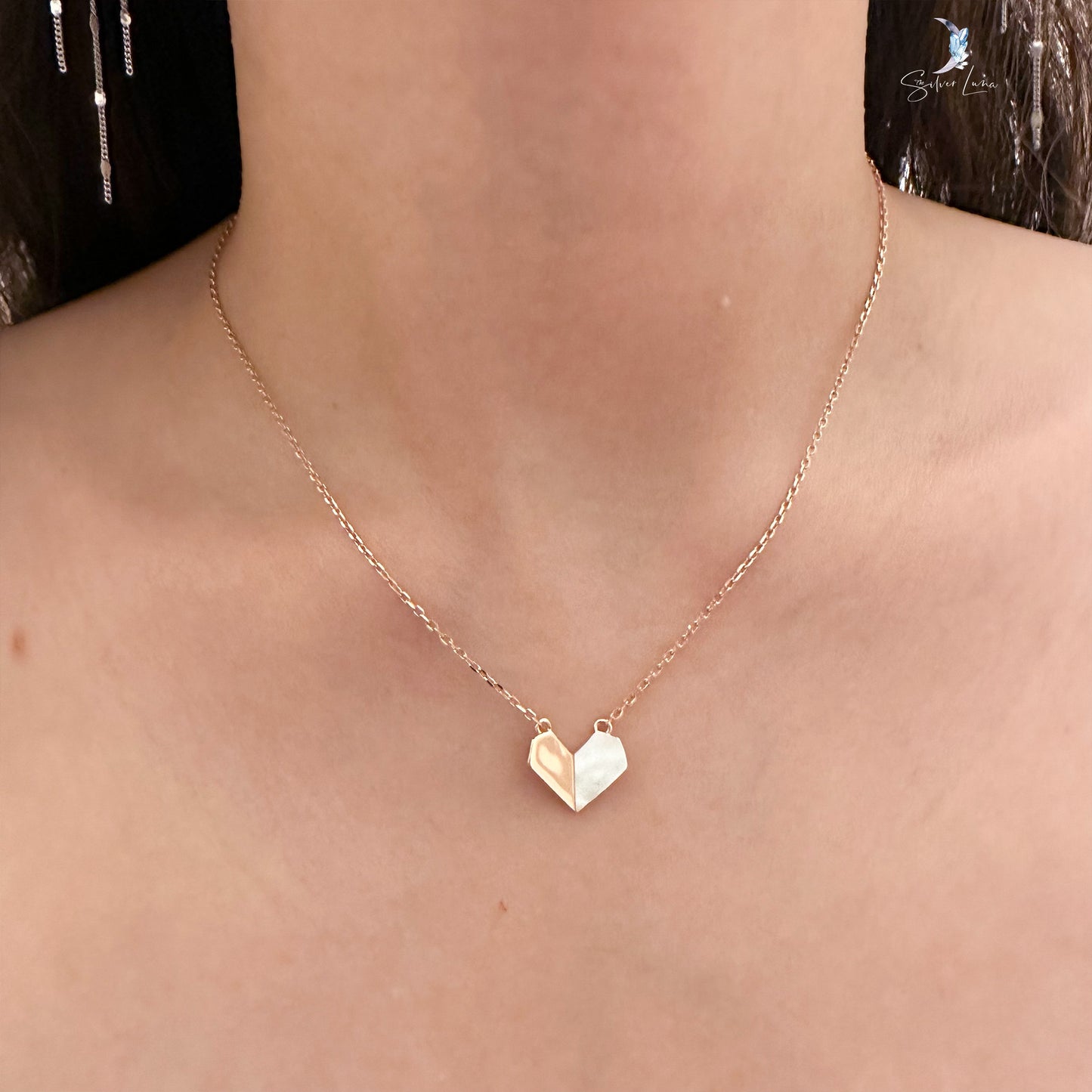 heart sterling silver pendant necklace